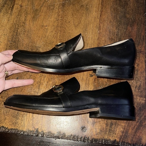 Louise Et Cie Bayne Womens Leather Slip On Round Toe Loafer Shoes Black Size 7 - Picture 3 of 10
